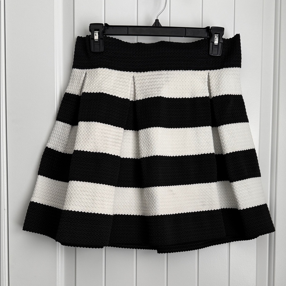 Xhilaration Black and White Striped Mini Skirt